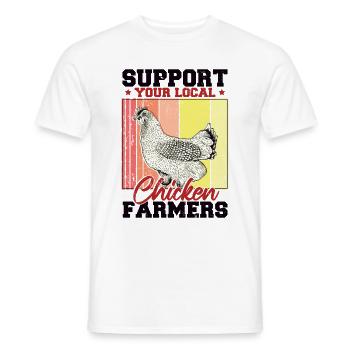 Soutenez vos éleveurs de poulet locaux - T-shirt homme - blanc - Devant - AI Model Male 178 dark (178cm)