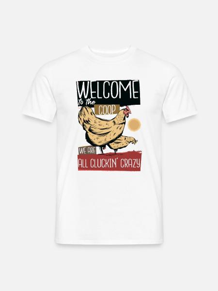 Hühnerstall Bauer Zuchthenne - Männer T-Shirt - Weiß