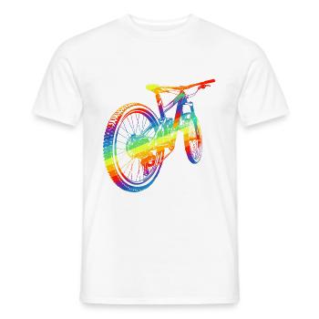BMX Fahrrad bunt - Männer T-Shirt - Weiß - Vorne - AI Model Male 178 dark (178cm)