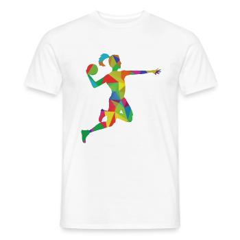 Handball Frauen Trikot - Männer T-Shirt - Weiß - Vorne - AI Model Male 178 dark (178cm)