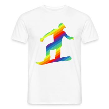 Planche à neige - T-shirt homme - blanc - Devant - AI Model Male 178 dark (178cm)
