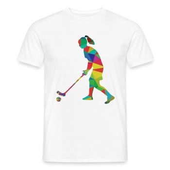 Hockey féminin - T-shirt homme - blanc - Devant - AI Model Male 178 dark (178cm)
