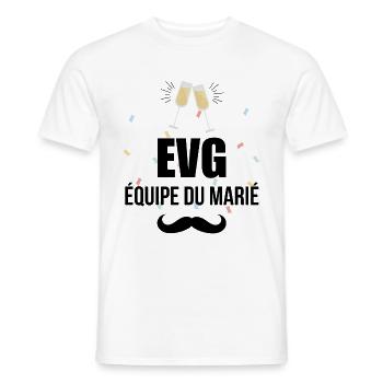 EVG équipe du marié - T-shirt homme - blanc - Devant - AI Model Male 178 dark (178cm)