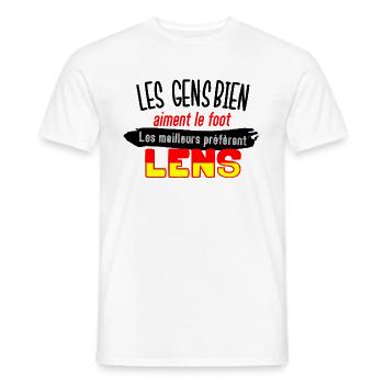 Les gens bien sont lensois - T-shirt homme - blanc - Devant - AI Model Male 178 dark (178cm)