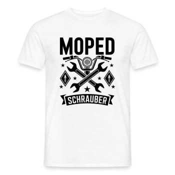 Moped Schrauber Werkstatt Mechaniker Mopedfahrer - Männer T-Shirt - Weiß - Vorne - AI Model Male 178 dark (178cm)