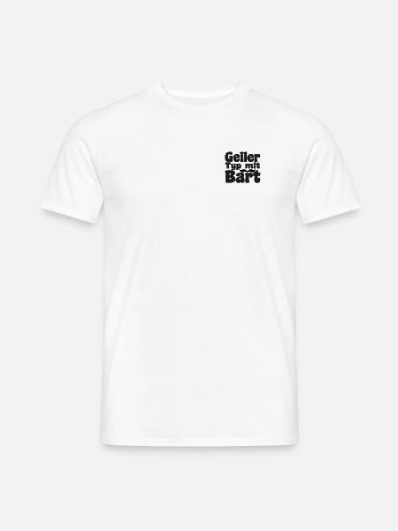Geiler Typ Mit Bart - Bartträger Vintage Retro - Männer T-Shirt - Weiß