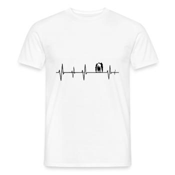 Heartbeat Family - Men's T-Shirt - white - Front - AI Model Male 178 dark (178cm)