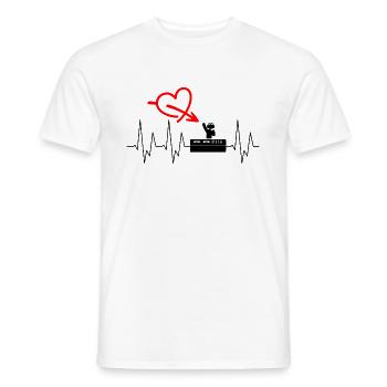 Techno - Table de mixage - Plaques - DJ - Casque - T-shirt homme - blanc - Devant - AI Model Male 178 dark (178cm)