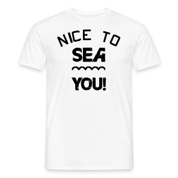 Nice to sea you! black - Men's T-Shirt - white - Front - AI Model Male 178 dark (178cm)