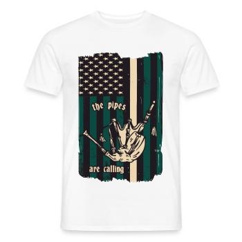Joueurs de cornemuse - T-shirt homme - blanc - Devant - AI Model Male 178 dark (178cm)