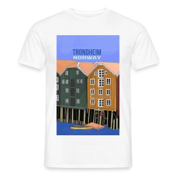 Trondheim Norway - Men's T-Shirt - white - Front - AI Model Male 178 dark (178cm)