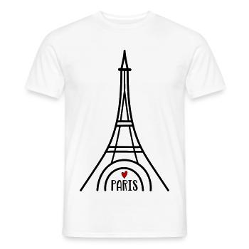 J’adore Paris - T-shirt homme - blanc - Devant - AI Model Male 178 dark (178cm)