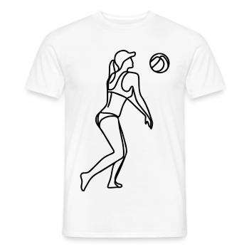Joueuse de beach-volley filles - T-shirt homme - blanc - Devant - AI Model Male 178 dark (178cm)