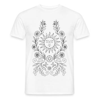 Midsummer Coloring Page - DIY Sun for Litha - Men's T-Shirt - white - Front - AI Model Male 178 dark (178cm)