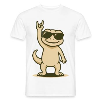 Bébé Gecko à bascule - T-shirt homme - blanc - Devant - AI Model Male 178 dark (178cm)