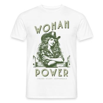 Woman Power – Strong. Quiet. Unstoppable - Men's T-Shirt - white - Front - AI Model Male 178 dark (178cm)