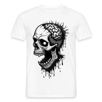 Crâne de zombie - T-shirt homme - blanc - Devant - AI Model Male 178 dark (178cm)