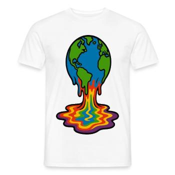 Earth Melting Rainbow Lava - Men's T-Shirt - white - Front - AI Model Male 178 dark (178cm)