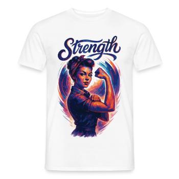 Strength Strong Woman Rockabilly Girl Power Gift - Men's T-Shirt - white - Front - AI Model Male 178 dark (178cm)