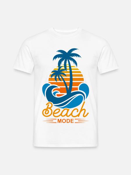 Beach Mode im Sommerurlaub tropisches Geschenk - Männer T-Shirt - Weiß