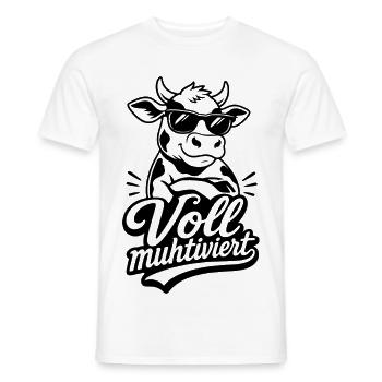 Voll Muhtviert Kuh mit Sonnenbrille - Männer T-Shirt - Weiß - Vorne - AI Model Male 178 dark (178cm)
