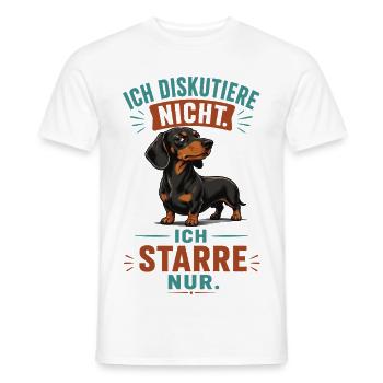 Dackel Ich Starre Nur Shirt - Männer T-Shirt - Weiß - Vorne - AI Model Male 178 dark (178cm)