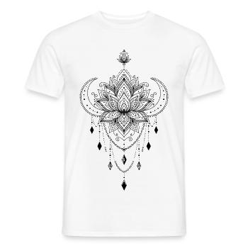 Spiritualität Meditation Heilige Geometrie Lotus - Männer T-Shirt - Weiß - Vorne - AI Model Male 178 dark (178cm)