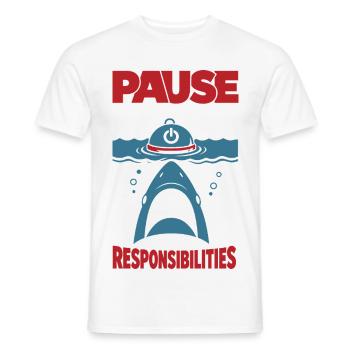 Pause the Game Not My Responsibilities - Men's T-Shirt - white - Front - AI Model Male 178 dark (178cm)