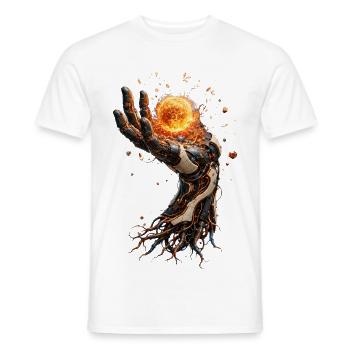 Main biomécanique solaire - T-shirt homme - blanc - Devant - AI Model Male 178 dark (178cm)