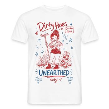 Le club de jardinage Dirty Hoes a déterré le jardinage biologique - T-shirt homme - blanc - Devant - AI Model Male 178 dark (178cm)