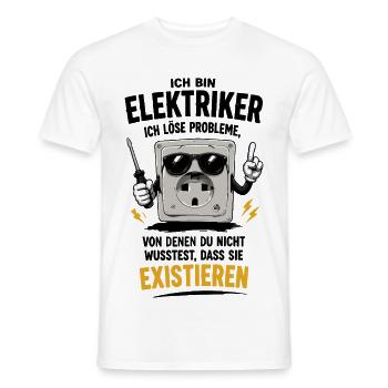 Elektriker Humor mit Power - Männer T-Shirt - Weiß - Vorne - AI Model Male 178 dark (178cm)