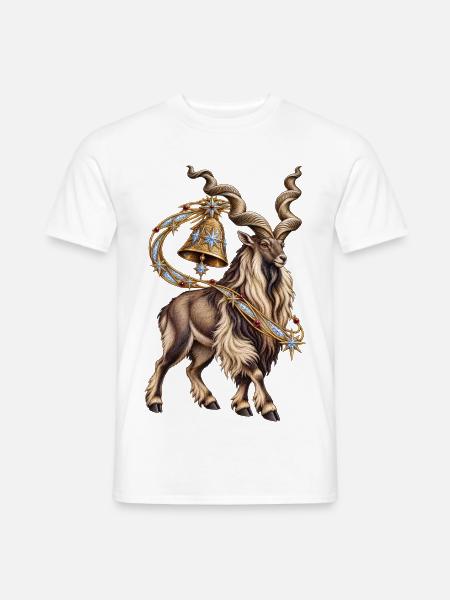 Markhor mit goldener Kometenglocke - Männer T-Shirt - Weiß