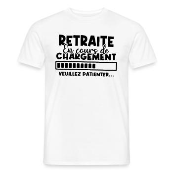 Retraite en cours de chargement - T-shirt homme - blanc - Devant - AI Model Male 178 dark (178cm)