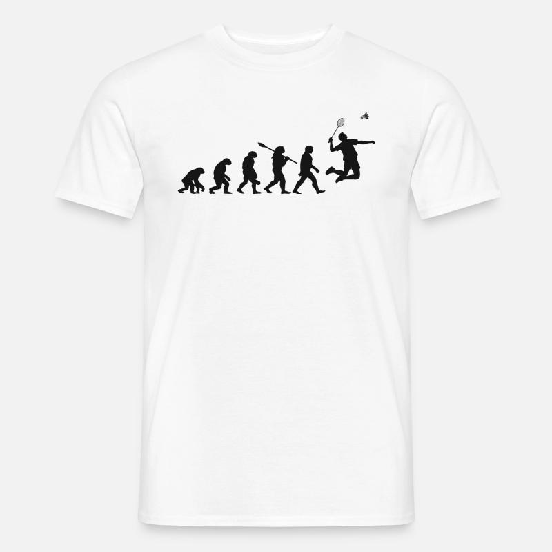 Evolution Badminton Gift For Badminton Players - Men’s T-shirt - white
