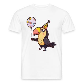 Toucan oiseau anniversaire bande dessinée mignon - T-shirt homme - blanc - Devant - AI Model Male 178 dark (178cm)