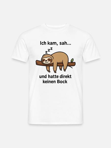 Faultier Geschenk Sloth Büro Arbeitskollege - Männer T-Shirt - Weiß