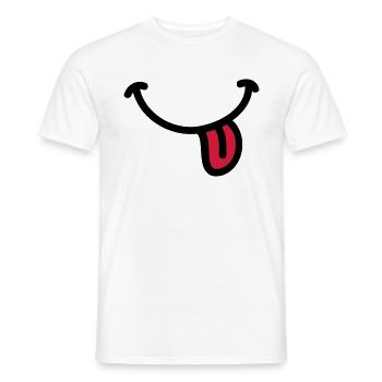 Smiley Grinsen Zunge - Männer T-Shirt - Weiß - Vorne - AI Model Male 178 dark (178cm)