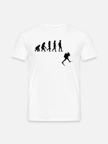Evolution Freitauchen Freitauchen Plongée - Männer T-Shirt - Weiß