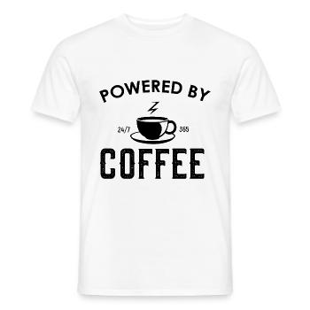 café - T-shirt homme - blanc - Devant - AI Model Male 178 dark (178cm)