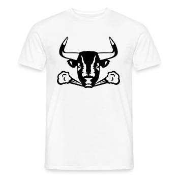 taureau colere furieux fume tete 6 - T-shirt homme - blanc - Devant - AI Model Male 178 dark (178cm)