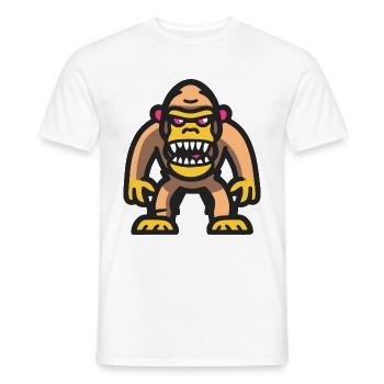 Gorille Halloween Bande dessinée Zombie - T-shirt homme - blanc - Devant - AI Model Male 178 dark (178cm)