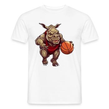 Nilpferd Basketballer - Männer T-Shirt - Weiß - Vorne - AI Model Male 178 dark (178cm)