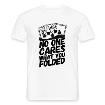 Poker Pokern Karten Spruch Folded - Männer T-Shirt - Weiß - Vorne - AI Model Male 178 dark (178cm)