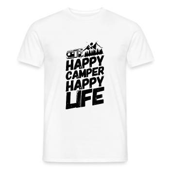 Camper Camping Campen Glück II - Männer T-Shirt - Weiß - Vorne - AI Model Male 178 dark (178cm)