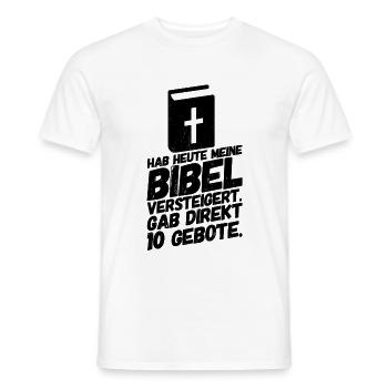 Bibel Lustige Witzige Sprüche - Männer T-Shirt - Weiß - Vorne - AI Model Male 178 dark (178cm)