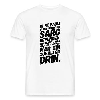 St. Pauli Hamburg Sarg Lustige Sprüche - Männer T-Shirt - Weiß - Vorne - AI Model Male 178 dark (178cm)