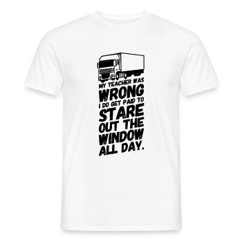 Chauffeur de camion Truck Lorry School II - T-shirt homme - blanc - Devant - AI Model Male 178 dark (178cm)