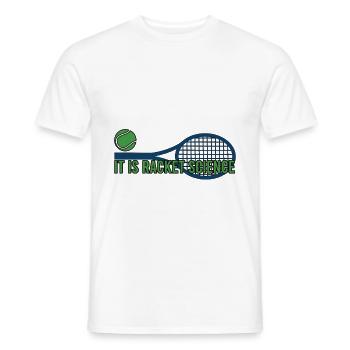 Tennis Sport Spruch für Tennisspieler & Tennis Fan - Männer T-Shirt - Weiß - Vorne - AI Model Male 178 dark (178cm)