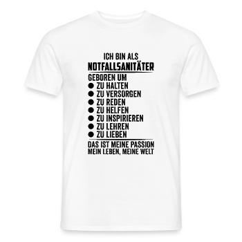 Lustig Notfallsanitäter Sanitäter Rettungsdienst - Männer T-Shirt - Weiß - Vorne - AI Model Male 178 dark (178cm)