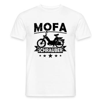 Mofa Schrauber Moped Mofafahrer Zweitakter - Männer T-Shirt - Weiß - Vorne - AI Model Male 178 dark (178cm)
